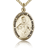 Gold Filled 3/4in Antiqued Scapular Medal & 18in Chain