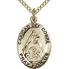 Gold Filled 3/4in Caridad del Cobre Medal & 18in Chain