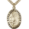 Gold Filled 1in Antiqued St Jude Medal & 24in Chain