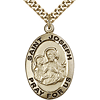 Gold Filled 1in St Joseph Pray For Us Medal & 24in Chain