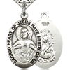 Sterling Silver 1in Antiqued Scapular Medal & 24in Chain