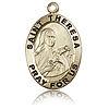 14kt Yellow Gold 1in St Theresa Medal