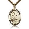 Gold Filled 1in Oval St Gerard Medal & 24in Chain