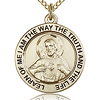 Gold Filled 3/4in Round Scapular Medal & 18in Chain