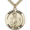 Gold Filled 1in Round St Jude Medal & 24in Chain