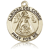 14k Yellow Gold 1in Round Caridad del Cobre Medal