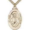 Gold Filled 1 1/8in St Jude Medal & 24in Chain