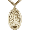 Gold Filled 1 1/8in Oval St Joseph Medal & 24in Chain