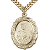 Gold Filled 7/8in St Jude Wreath Medal & 24in Chain