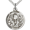 Sterling Silver 1/2in Communion Medal & 18in Chain