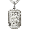 Sterling Silver 1in St Christopher Be My Guide Medal & 24in Chain