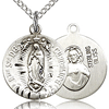 Sterling Silver 5/8in Our Lady of Guadalupe Charm & 18in Chain