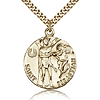 Gold Filled 1in St Sebastian Medal & 24in Chain