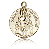 14kt Yellow Gold Round St Nicholas Medal 3/4in