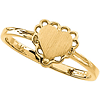 14kt Yellow Gold Heart Signet Promise Ring