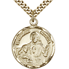 Gold Filled 7/8in St Camillus Medal & 24in Chain