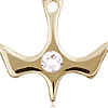 14kt Yellow Gold 1/2in Holy Spirit Medal with 3mm Crystal Bead  