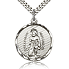 Sterling Silver 1in St Peregrine Medal & 24in Chain