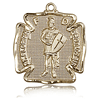 14kt Yellow Gold 1 1/8in St Florian Medal