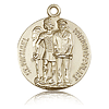 14k Yellow Gold 1in St Michael Medal Patron of Police