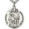 Sterling Silver 1in St Michael Patron of Police Medal & 24in Chain