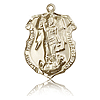 14kt Yellow Gold 3/4in St Michael Shield Medal