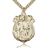 Gold Filled 1 1/4in St Michael Police Medal & 24in Chain