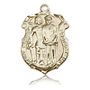14kt Yellow Gold 1 1/4in St Michael Police Medal