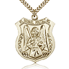 Gold Filled 1 3/8in St Michael the Archangel Medal & 24in Chain