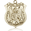 14kt Yellow Gold 1 3/8in St Michael the Archangel Medal