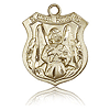 14kt Yellow Gold 3/4in St Michael Shield Medal