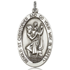 Sterling Silver Jumbo 1 5/8in St Christopher Medal
