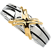 Sterling Silver and 14k Yellow Gold X-Design Ring