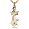 Gold Filled 1in St Francis Figure Pendant & 18in Chain