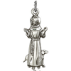 Sterling Silver 1in St Francis Figure Pendant