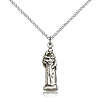 Sterling Silver 1in St Anthony Figure Pendant & 18in Chain