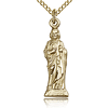 Gold Filled 7/8in St Jude Figure Pendant & 18in Chain