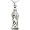 Sterling Silver 7/8in St Jude Figure Pendant & 18in Chain