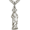 Sterling Silver 1in Sacred Heart Figure Pendant & 24in Chain