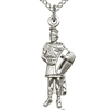 Sterling Silver 1in St Florian Pendant & 18in Chain