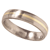 5mm Domed Titanium Band with 14kt Yellow Gold Inlay
