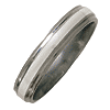 Titanium 5mm Satin Wedding Band Sterling Silver Inlay Grooved Edges