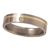 5mm Titanium Band with Diamond and 14K Gold Inlay