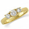 14kt Yellow Gold 5/8 ct tw Diamond Three Stone Ring