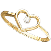 14k Yellow Gold Diamond Heart Promise Ring