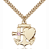 Gold Filled 7/8in Faith Hope & Charity Light Amethyst 24in Necklace