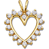 14k Yellow Gold 9/10 ct tw Diamond Heart Pendant