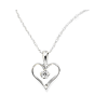 14kt White Gold .03 CT TW Diamond Heart with 18in Chain