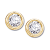 14kt Yellow Gold 1/2 ct Diamond Stud Bezel Earrings
