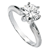 Platinum 2 ct Forever One Moissanite Solitaire Ring